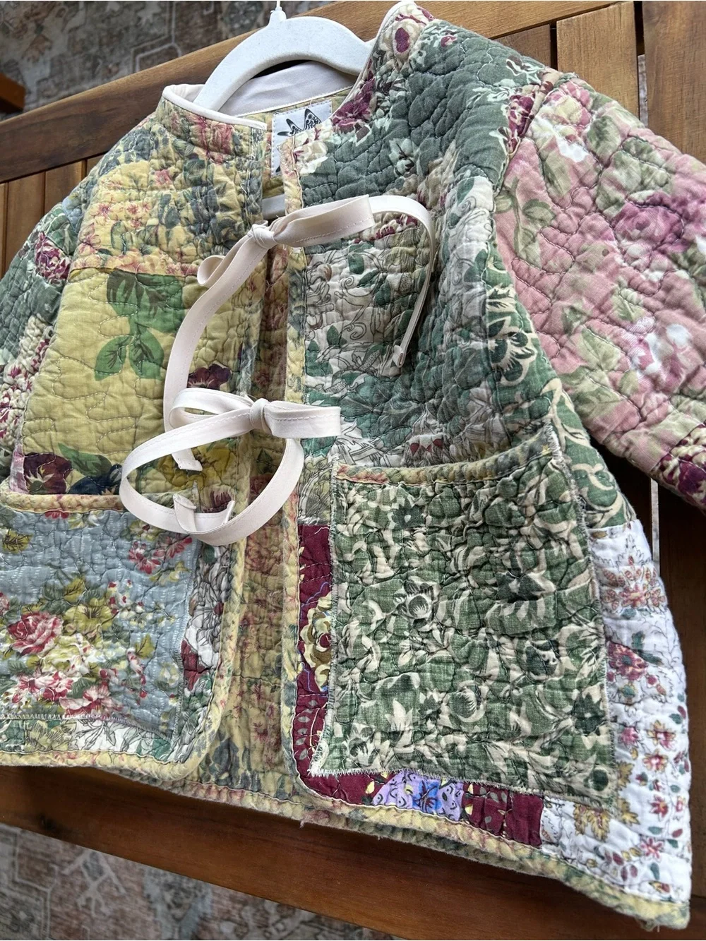 Quilted Floral Quilt Patchwork Kids Jacket - fall